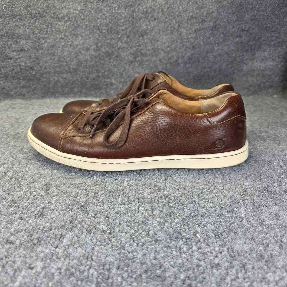 Born Allegheny Shoes Mens 9.5 US Brown Leather Low Top Casual Lace Up Comfort